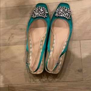 Zara green satin flats - size 37
